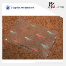 UV Protected Plastic PET Hologram Pouch For Paper Cards